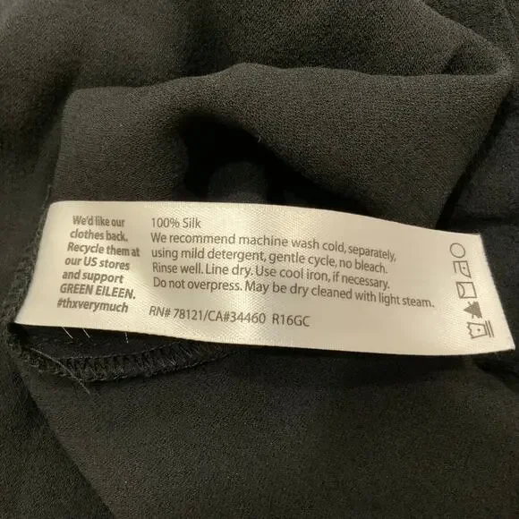 Eileen Fisher Silk Dress Tunic XS Little Black Dress - Picture 5 of 5